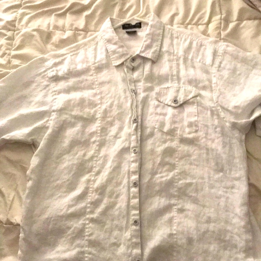 Bill Edwards White Short Sleeve Button Up Jamaica